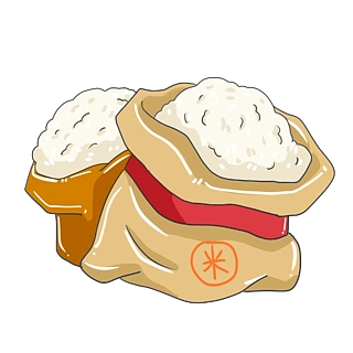 原创可爱卡通世界粮食日白色大米手绘元素