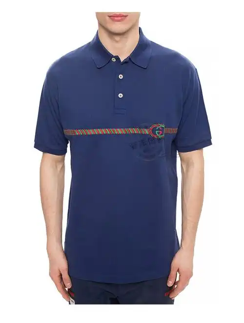 gucci古驰男装男士双g印花商务休闲短袖polo衫9247白色l