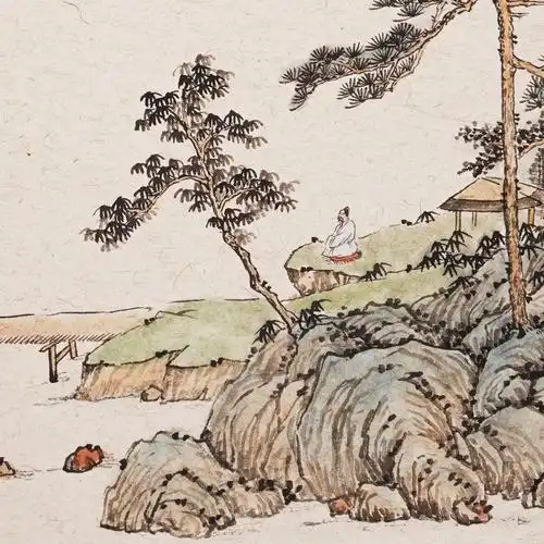 宋元传统山水画淡雅国画中国水墨画中式装饰字画国画