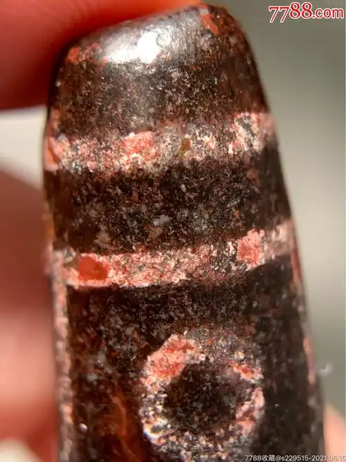 藏传满朱砂左折九眼象雄大天珠58*14毫米