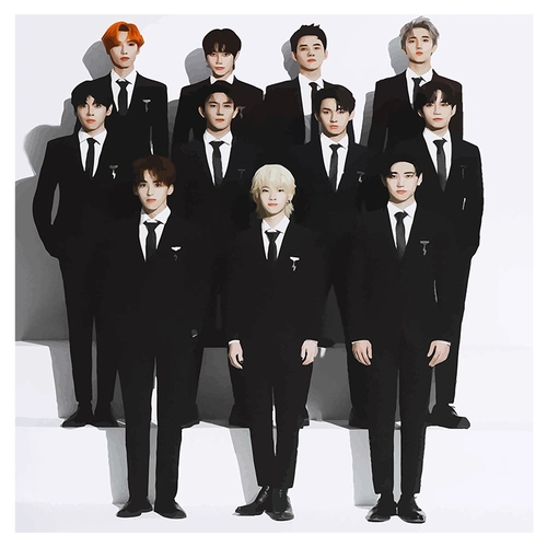 r1se团体合照周震南diy数字油画手绘填色明星装饰画手工油彩画