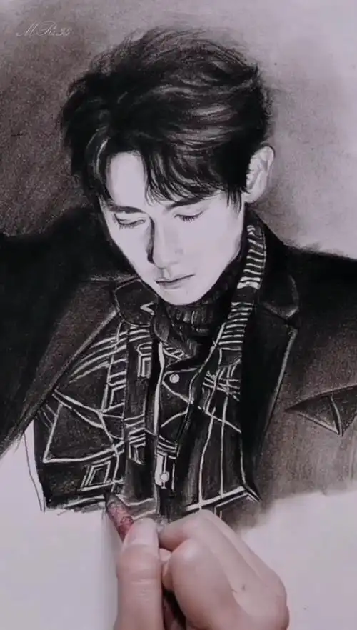 素描朱一龙,手绘素描小合集