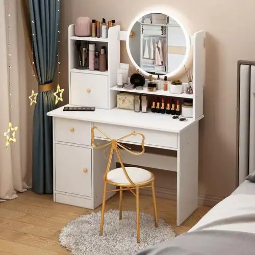 梳妆台收纳柜一体现代简约化妆台简易网红风女卧室小化妆桌子