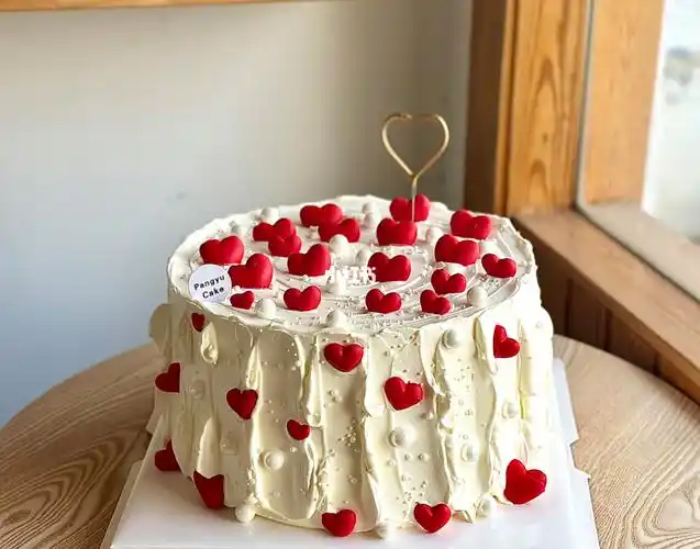 十寸爱心翻糖奶油蛋糕