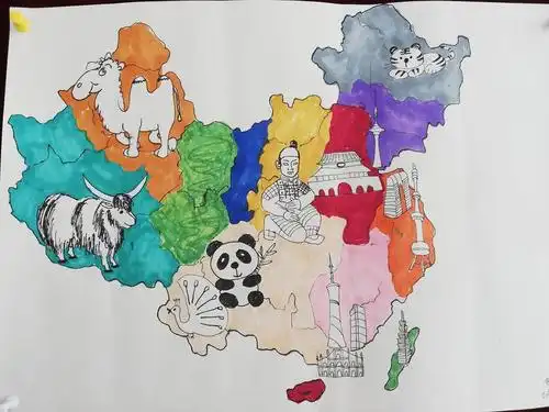 西安市曲江第一中学手绘地图大赛