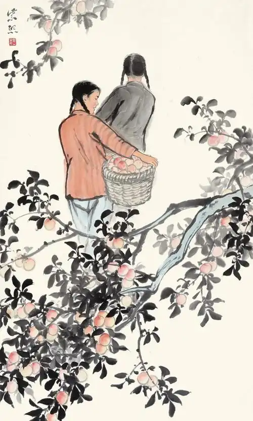 魏紫熙的秋收图,洋溢着丰收的喜悦!