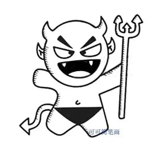 恐怖魔鬼卡通世界简笔画视频 简笔画图片大全-普车都