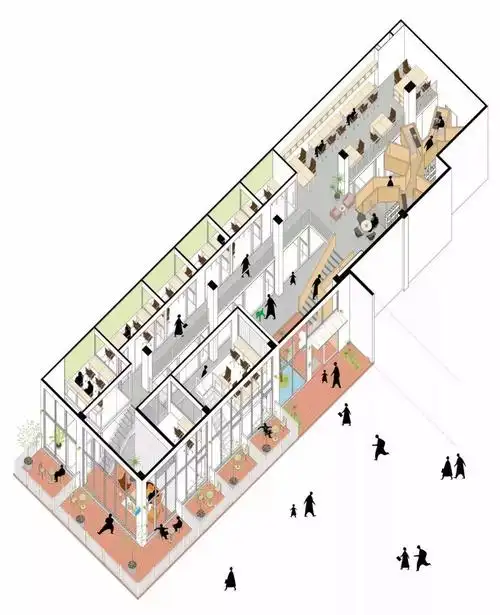 0厂房改造 by 一十一建筑爆炸轴测(结构分析)猪八戒网天津创意园区 by