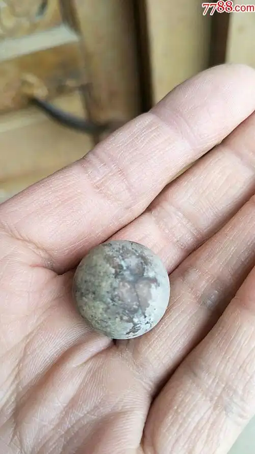 宋代石质儿童用具小捶丸一枚临清运河古玩店