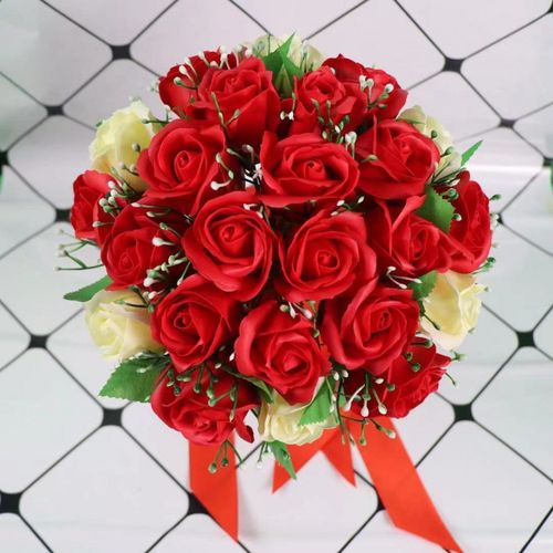 欧式小玫瑰新娘手捧结婚新款仿真韩式婚礼花束伴娘手捧花摄影婚礼