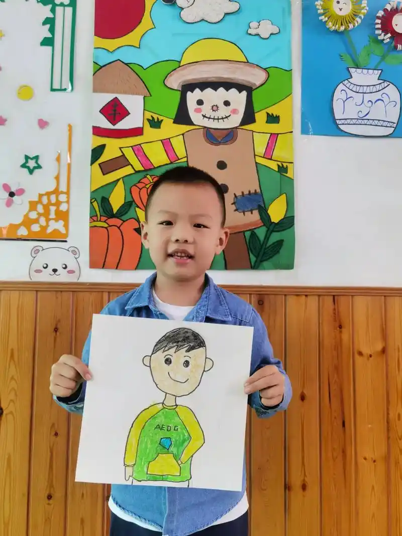 我的自画像#儿童绘画作品 #爱画画的小朋友 #可可爱爱没有烦 - 抖音