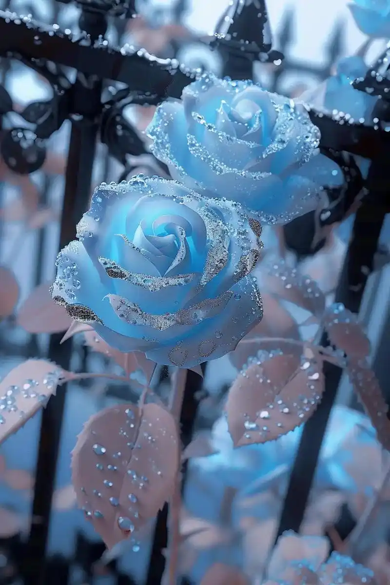 被誉为碎冰蓝的玫瑰,传递着一份浪漫至极的花语