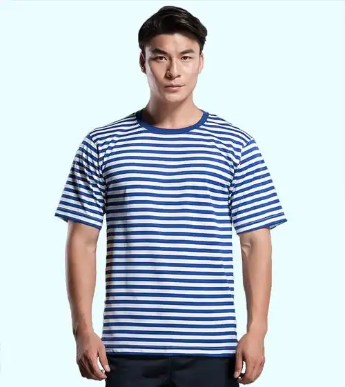 海军衫军训服海军t恤海魂衫套装男夏季体能服短袖速干透气蓝白条纹