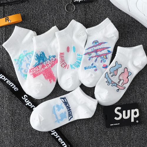 铭汇通亲相见袜子孙颖莎同款男士男男款篮球船袜黑白色薄款臭男生短袜