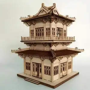 小屋沙盘场景装饰配件中式建筑模型材料木质隔断古风迷你屏风1人付款