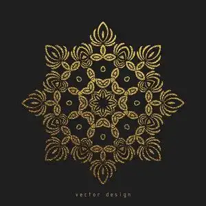 金色复古,民族元素.东方图案,婚礼请柬矢量插图,贺卡.