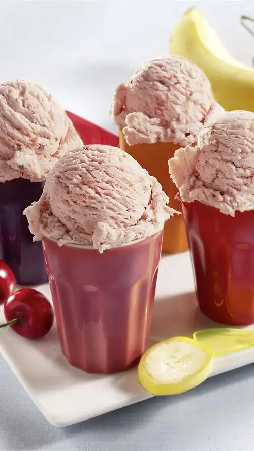 四杯冰淇淋,樱桃 1080x1920 iphone 8/7/6/6s plus 壁纸,图片,背景