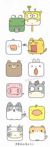 简单方形动物简笔画图片教程