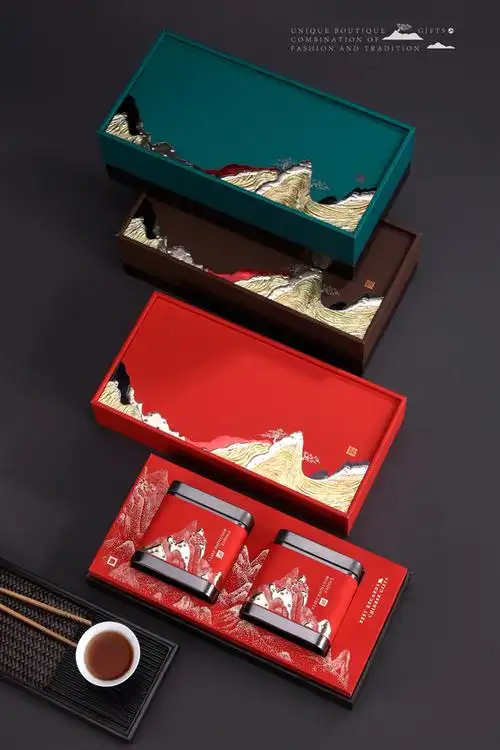 精致伴手礼茶叶包装盒空礼盒西湖绿茶红茶包装高档龙井礼盒装空盒淘宝