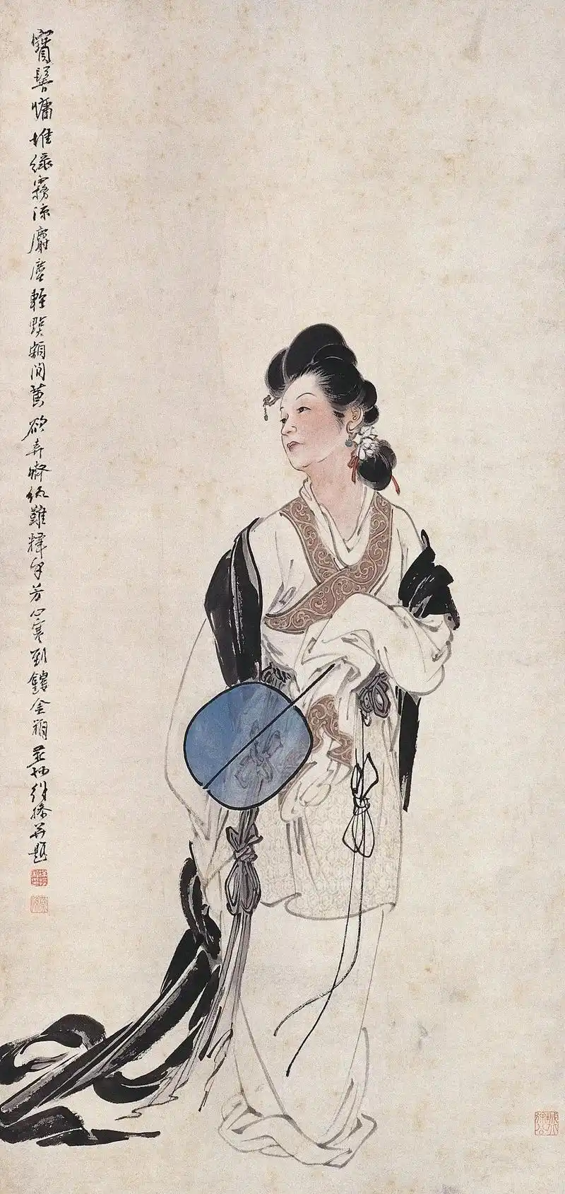 《仕女图》徐燕孙 纸本设色 纵128厘米 横61厘米 无年款 北京画院藏