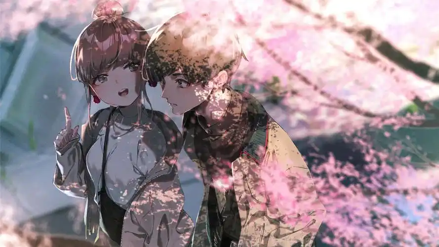 二次元卡通情侣高清桌面壁纸