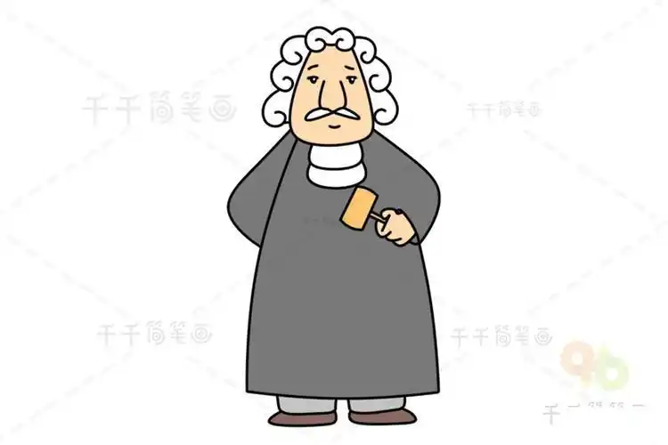 人物简笔画 威严的法官简笔画 法官简笔画如何画法官职业人物简笔画