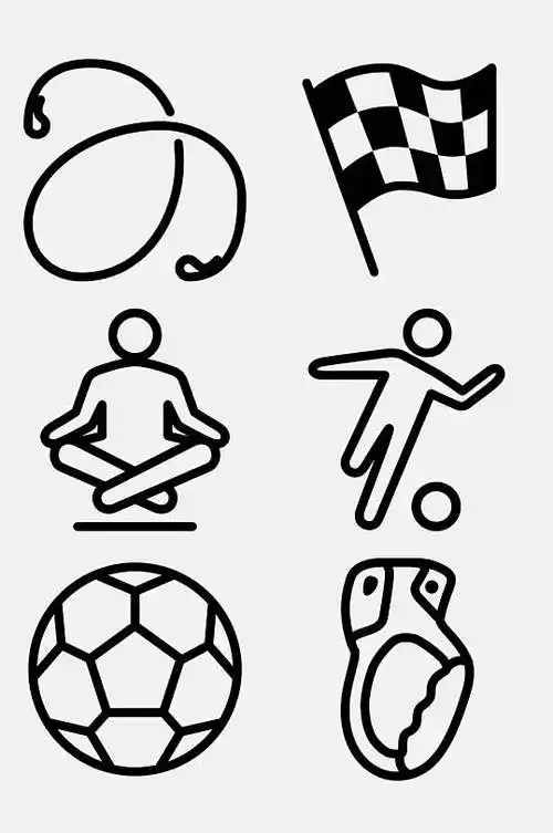 打球踢球线性运动简约图标免抠素材