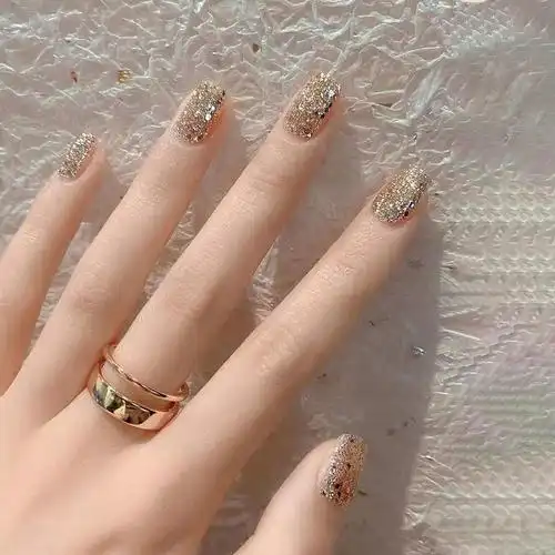 银色白网红美甲爆款网红胶显爆闪指甲油香槟新款摆件