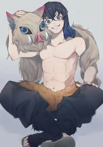 鬼灭之刃伊之助太可爱啦,竟然拿石头砸刀