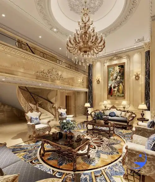 挑空欧式宫廷效果图表现