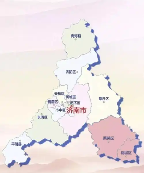 山东半岛中西部,华北平原中部市鸟:白鹭市树:柳树市花:荷花语言:济南