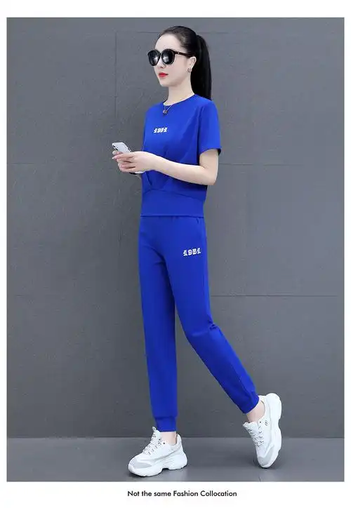 装气质运动套装女夏季时尚2022新款薄款卫衣女士短袖宽松休闲洋气两件