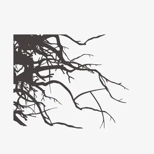 手绘枯树枝树枝枯枝