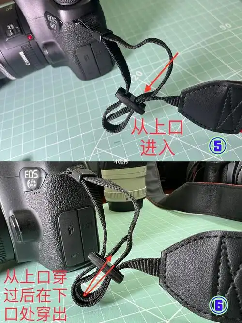 按图片序号步骤操作即可实现美观的肩带安装.几点注意:1.