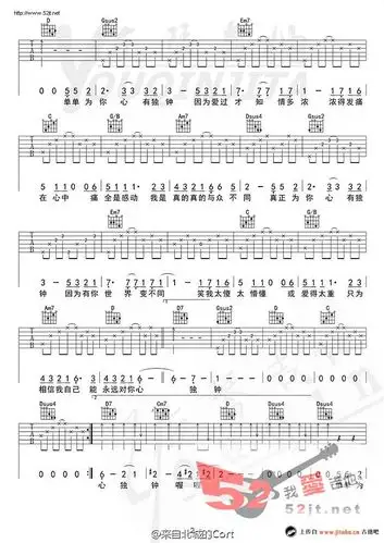 《中国新歌声_心有独钟》吉他谱