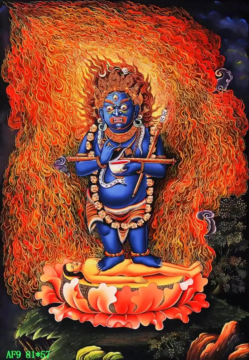 手绘唐卡.尼泊尔皇室唐卡-【宝账怙主】 尼瓦尔族正统传承,纽 - 抖音