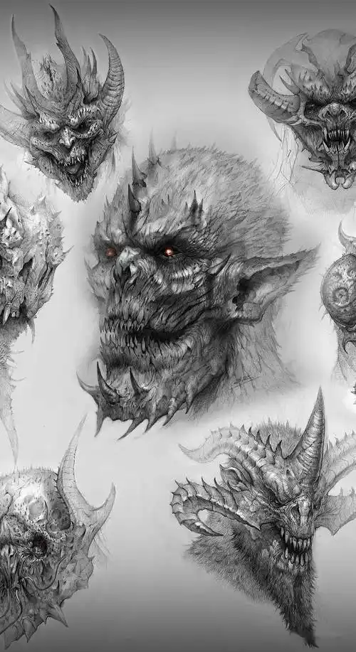 资深概念画家笔下的怪兽素描,真是绝了!_生物_游戏_电影