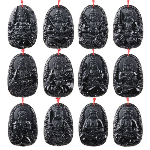 黑曜石生肖鼠牛虎兔龙蛇马羊猴鸡狗猪八大守护本命吉祥物