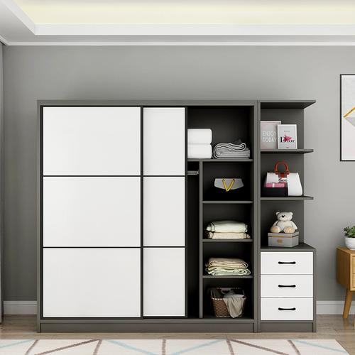 衣柜家用卧室宿舍小户型新款网红简约现代推拉门简易儿童收纳衣柜