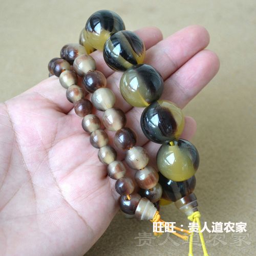 树脂合成牛角手链手串男女款820mm寺庙结缘文玩手链