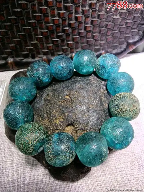 稀少蓝琥珀手串