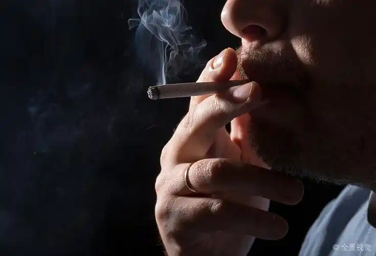 头像_男人_吸烟_香烟_特写_黑色背景_背景_高清图片_全景视觉
