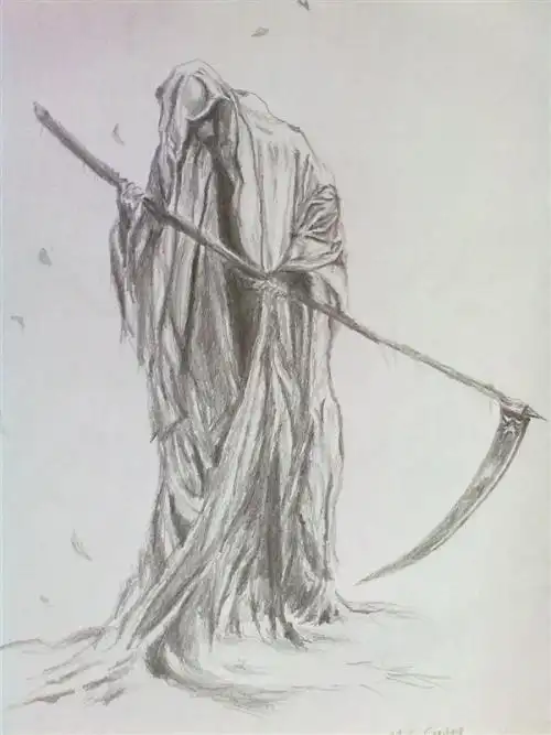 死神简笔画图片死神简笔画死神简笔画画作品死神镰刀恐怖简笔画手抄报