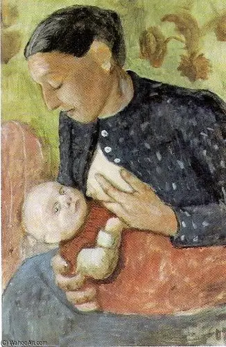 "母乳喂养的母亲" 通过 paula modersohn becker (18