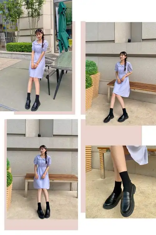 木村南日系小皮鞋女生学生秋天jk少女一脚蹬女初中高中