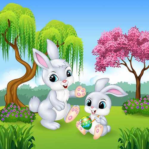 钻石画2021新款卡通动物5d点贴钻十字绣小幅兔子卧室客厅简单满钻