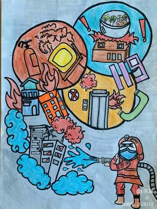 小榄镇第二中学消防安全绘画微展