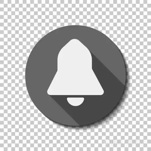 白色平面图标,在透明背景上有长阴影的圆圈.