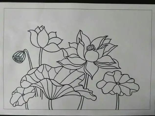 怎么画荷花简单又好看 简单又好看的荷花画 | 第2页 | 多想派