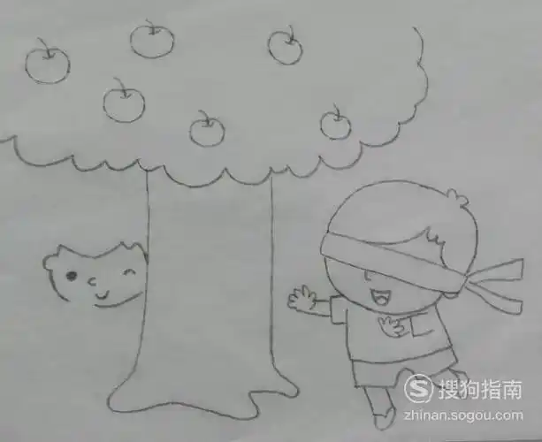 如何画捉迷藏的孩子们的简笔画优质首发